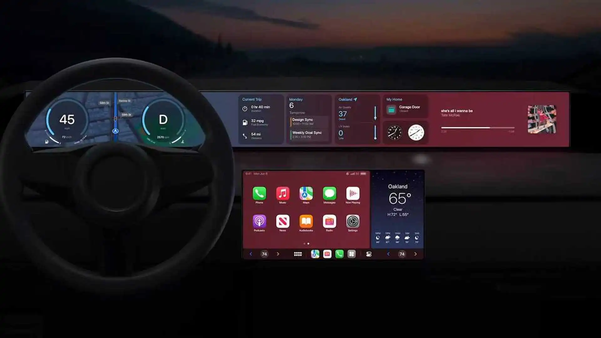 Următoarea generație de Apple CarPlay va oferi suport pentru 3 ecrane