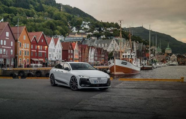 Audi A6 Sportback e-tron traversează 1000 km prin peisajele scandinave, pornind din Copenhaga și ajungând în Bergen