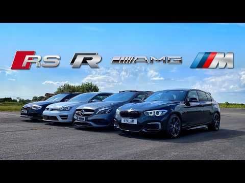Duel de Viteză între Audi RS3, BMW M140i, Volkswagen Golf R și Mercedes-AMG A45 - Cine este Regele Drumului?