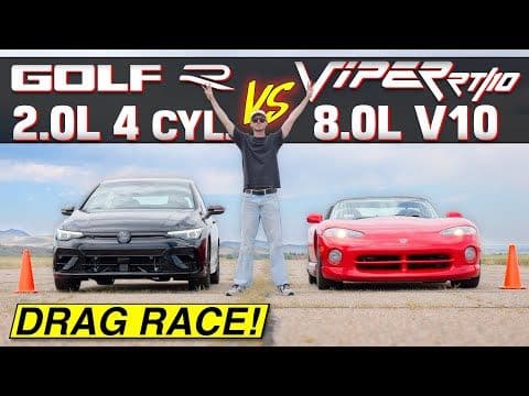 Duel Clasic vs. Modern! Volkswagen Golf 8 R înfruntă Dodge Viper într-o liniuță spectaculoasă!