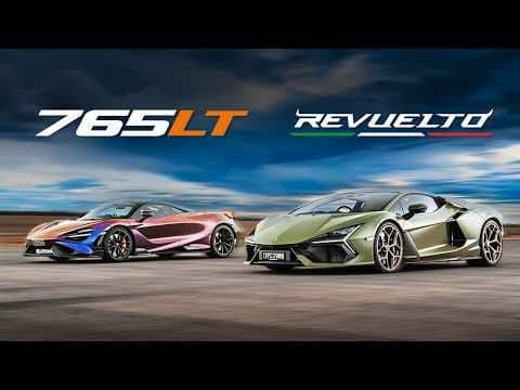 Duel Fierbinte V8 vs V12 - Lamborghini Revuelto se Întrece cu McLaren 765LT!