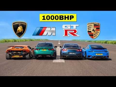 Duel de viteză între Lamborghini Huracan și Nissan GT-R cu peste 4.000 de cai putere!