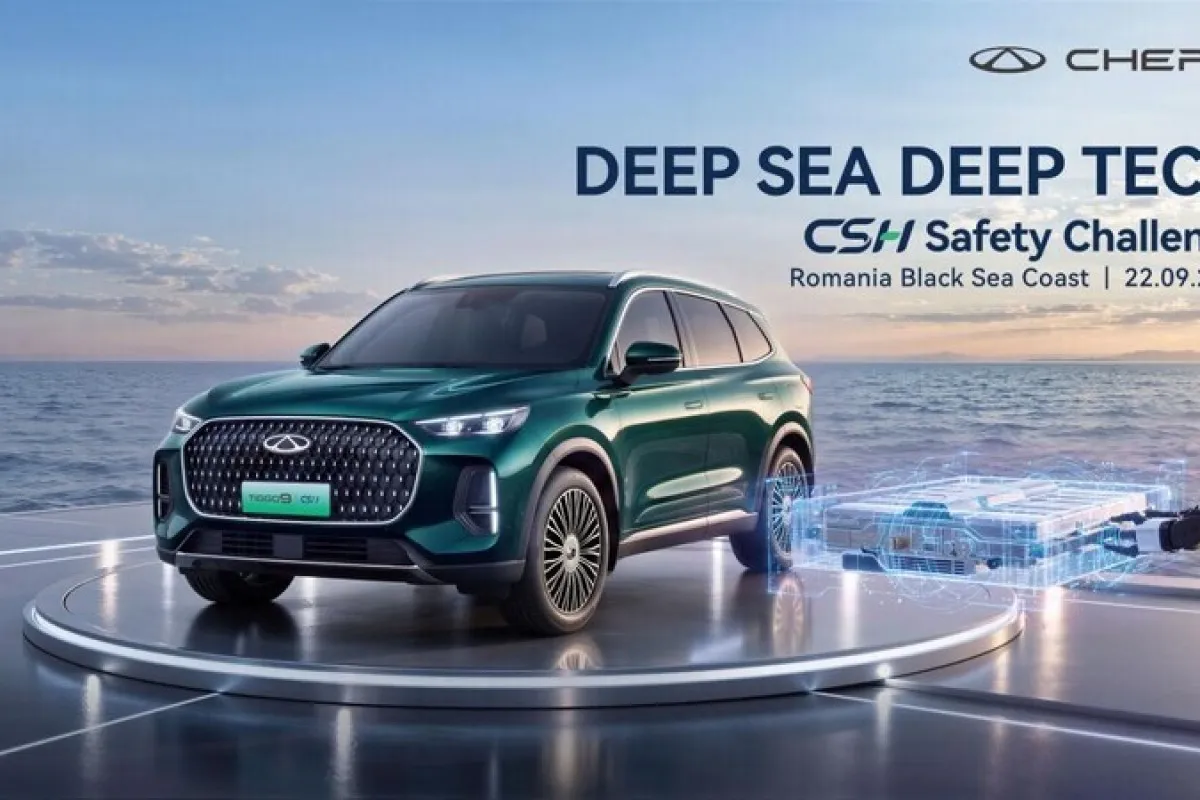 Chery va scufunda timp de 24 de ore bateria unui Tiggo 9. Testul european începe la Constanța