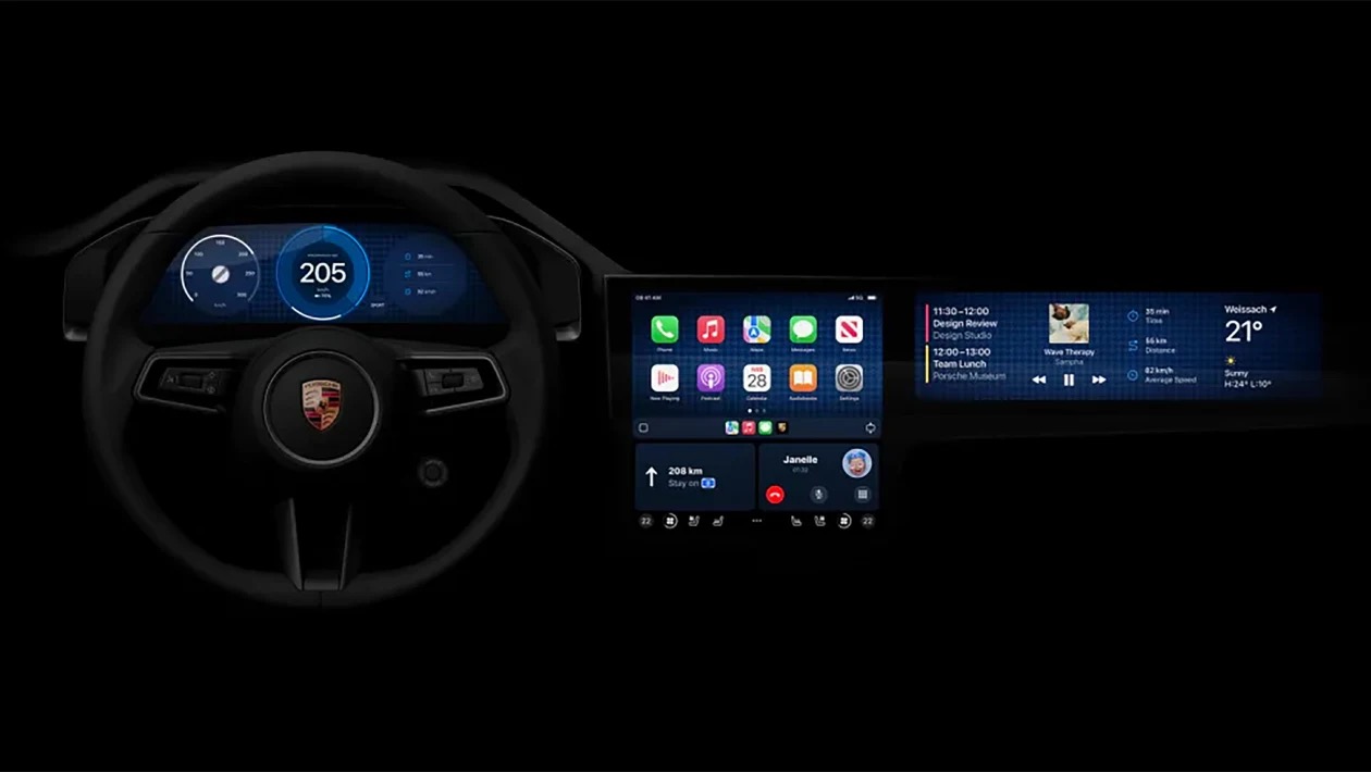 Apple CarPlay pe un display auto