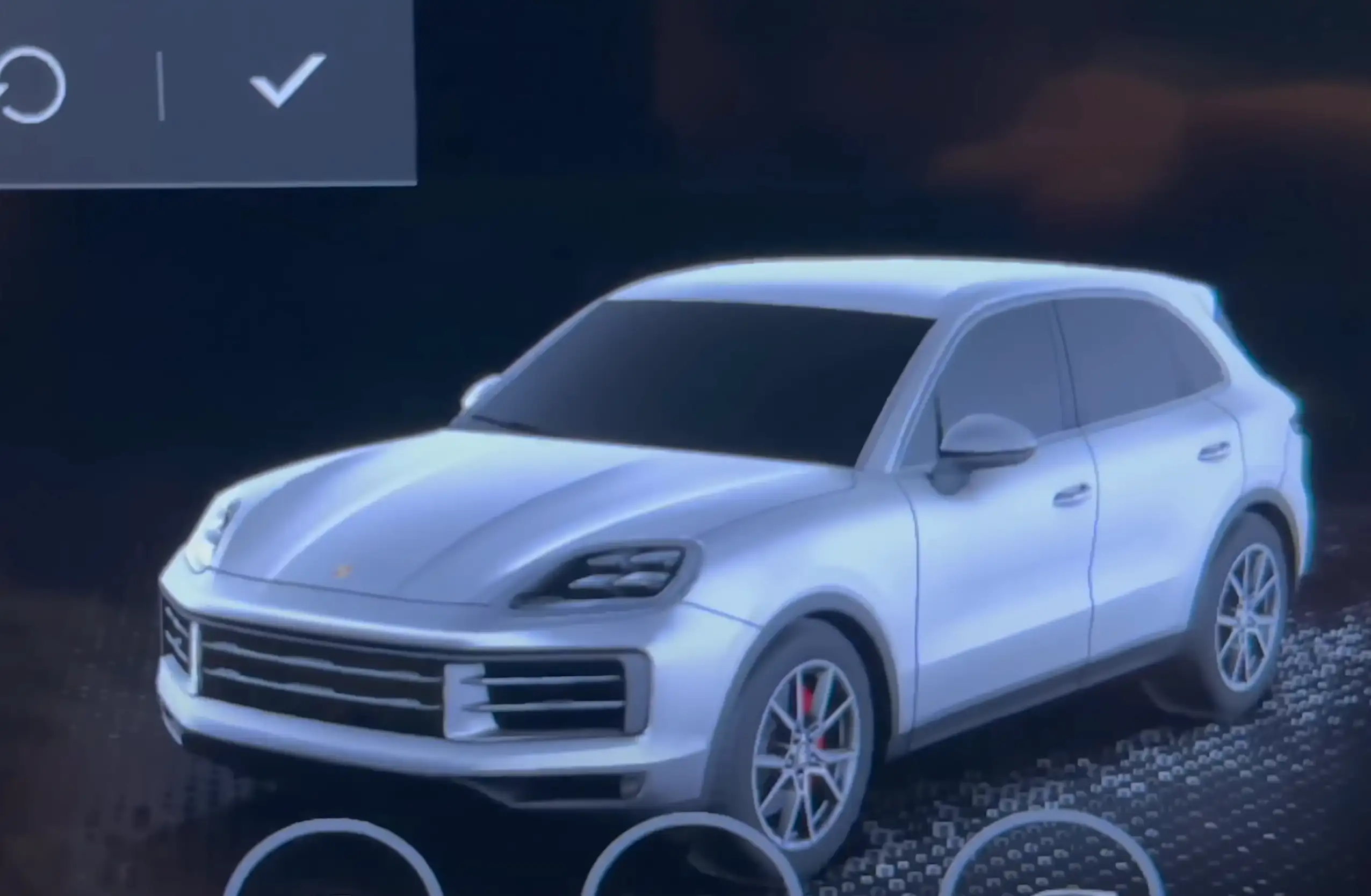 Exteriorul noului Porsche Cayenne 2024 dezvăluit pe ecranul de infotainment
