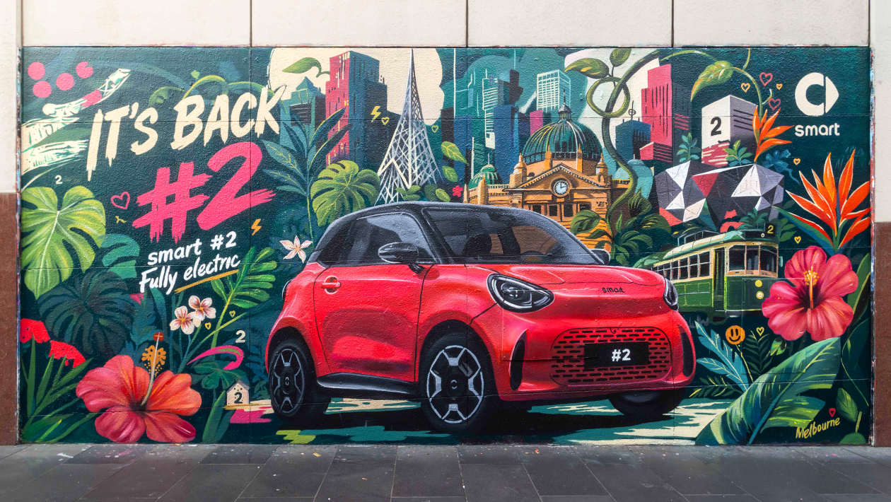 Smart #2 reprezentat într-un mural din Melbourne